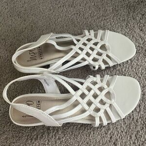 White sandal low wedge